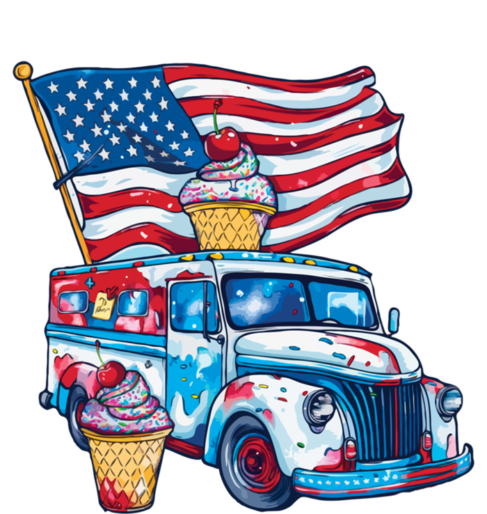 Funny 4th Of July Ice Creams Lovers And American Flag Design Cool Gift T-Shirt