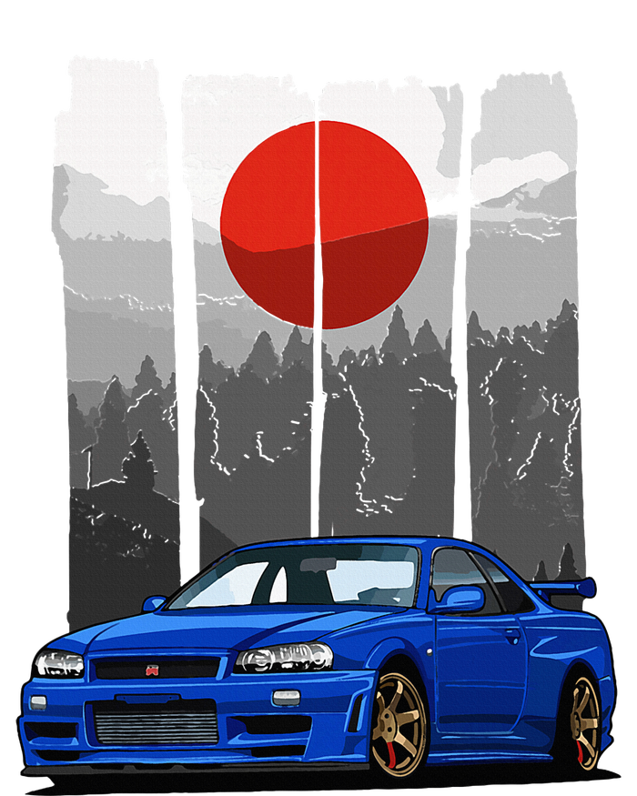 Jdm Skyline R34 Car Tuning Japan Rising Sun Drift T-Shirt