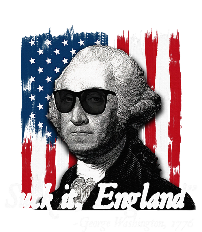 Suck It England Funny George Washington Usa Flag Women's Crop Top Tee