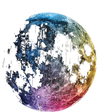 Moon Colored Art Graphic Artwork Motif Moon Women's T-Shirt