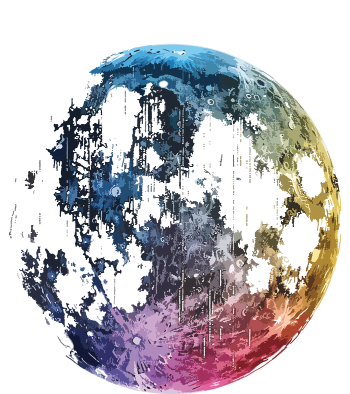 Moon Colored Art Graphic Artwork Motif Moon Women's T-Shirt