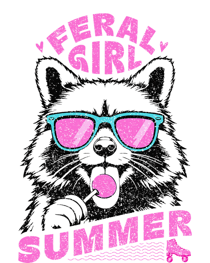 Feral Girl Summer Raccoon Vintage Premium T-Shirt