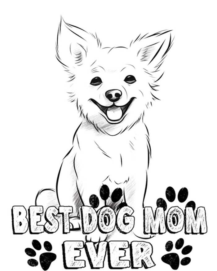 Best Dog Mom Ever Cardigan Welsh Simple Line Art Gift Long Sleeve Shirt