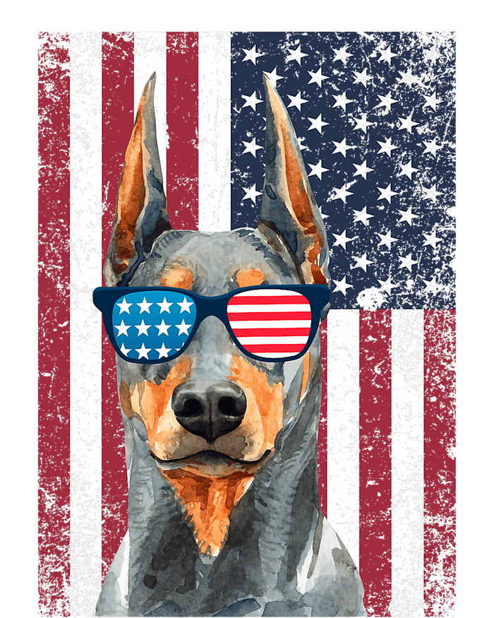 Patriotic Doberman Pinscher 4th Of July Usa American Flag T-Shirt