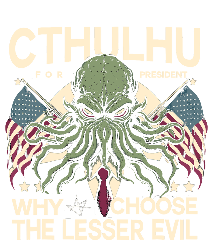 Funny 2024 Elections Cthulhu For President Women's Racerback Cropped Tank