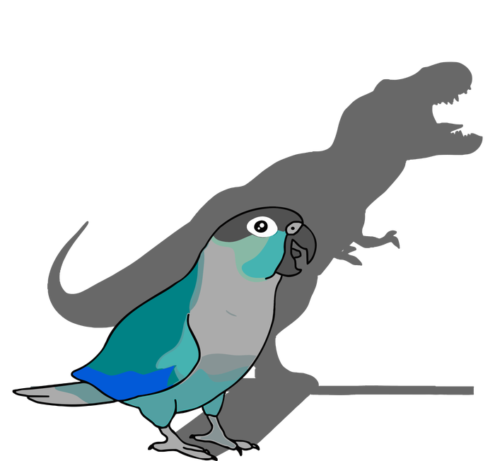 Funny Turquoise Green Cheeked Conure Trex Dinosaur Parrot T-Shirt