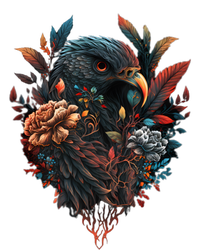 Autumn Hawk With Flowers Tattoo Love Design Gift Poster