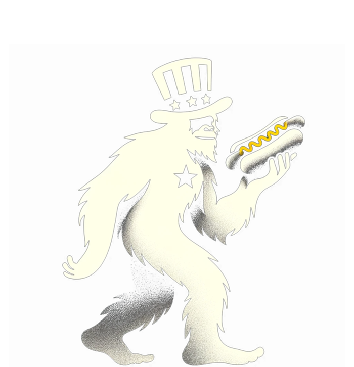 Bigfoot Sasquatch Holding Hotdog 4th Of July Gift Tall Long Sleeve T-Shirt