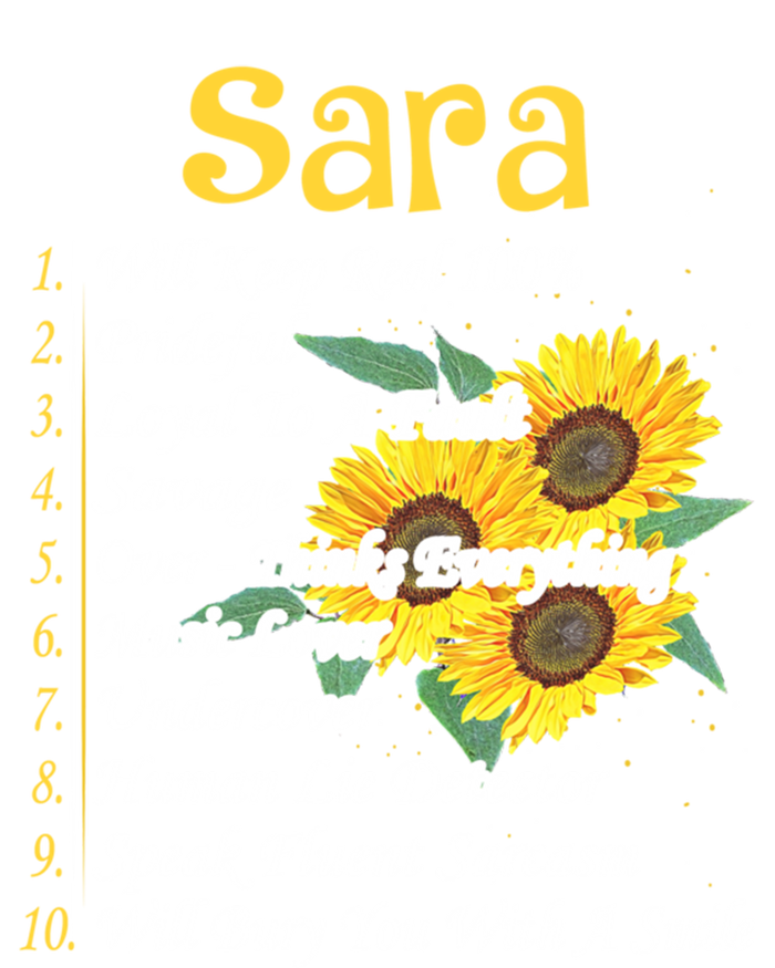 Sara Facts Sunflower Cool Gift Sara First Name Gift Full-Length Apron With Pockets