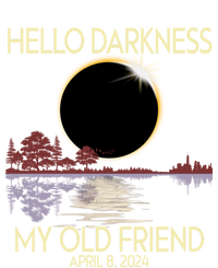 Hello Darkness My Friend 2024 April 8 Funny Solar Eclipse Stripe Pom Pom Beanie