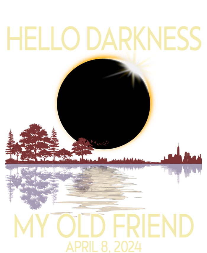 Hello Darkness My Friend 2024 April 8 Funny Solar Eclipse Stripe Pom Pom Beanie