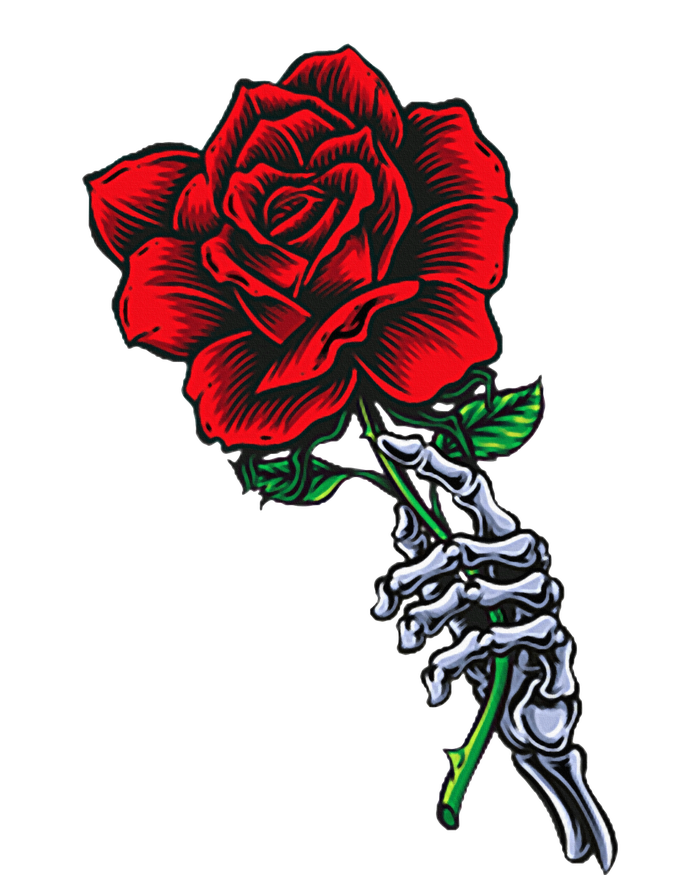 Skeleton Hand Holding Rose Aesthetic Red Flower T-Shirt