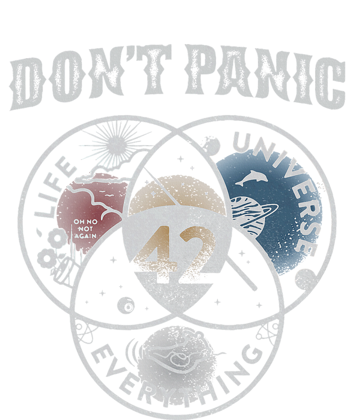 Venn Diagram DonT Panic Life The Universe And Everything 42 T-Shirt