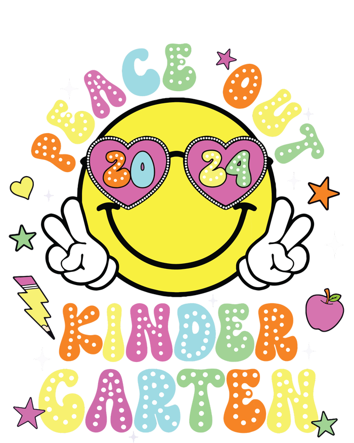 Peace Out Kindergarten Cute Groovy Last Day Of Kindergarten Cropped Pullover Crew