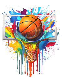 Colorful Basketball Tie Dye Color Splash Hoop Net Slam Dunk Kids T-Shirt