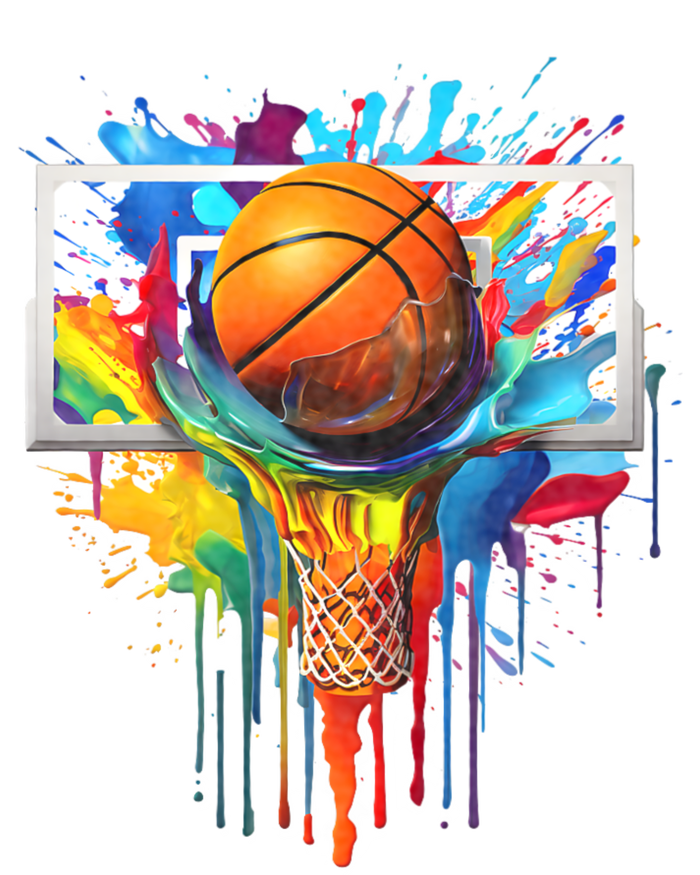 Colorful Basketball Tie Dye Color Splash Hoop Net Slam Dunk Kids T-Shirt