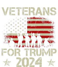 Grandpa Veterans For Trump 2024 American Flag Flat Bill Trucker Hat