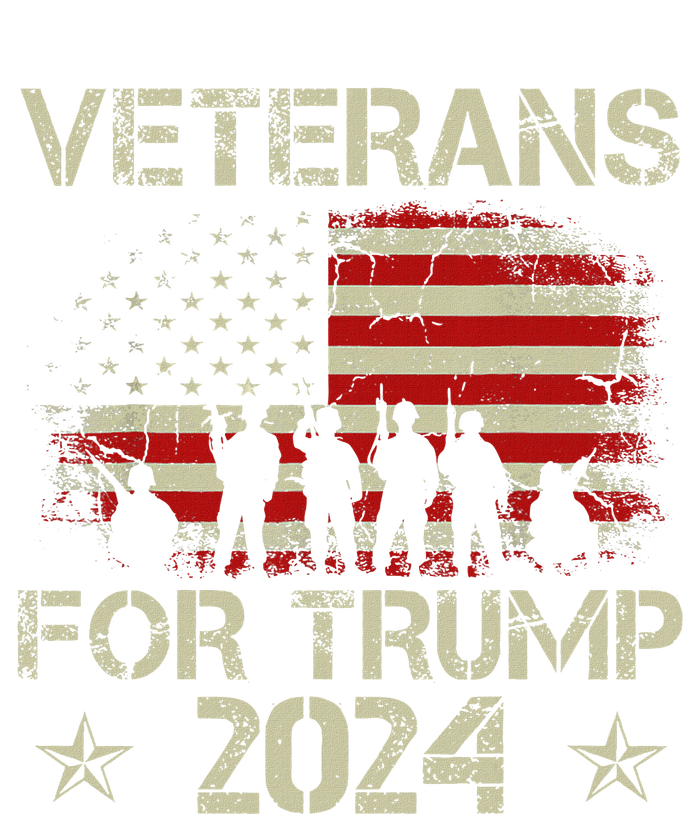 Grandpa Veterans For Trump 2024 American Flag Flat Bill Trucker Hat