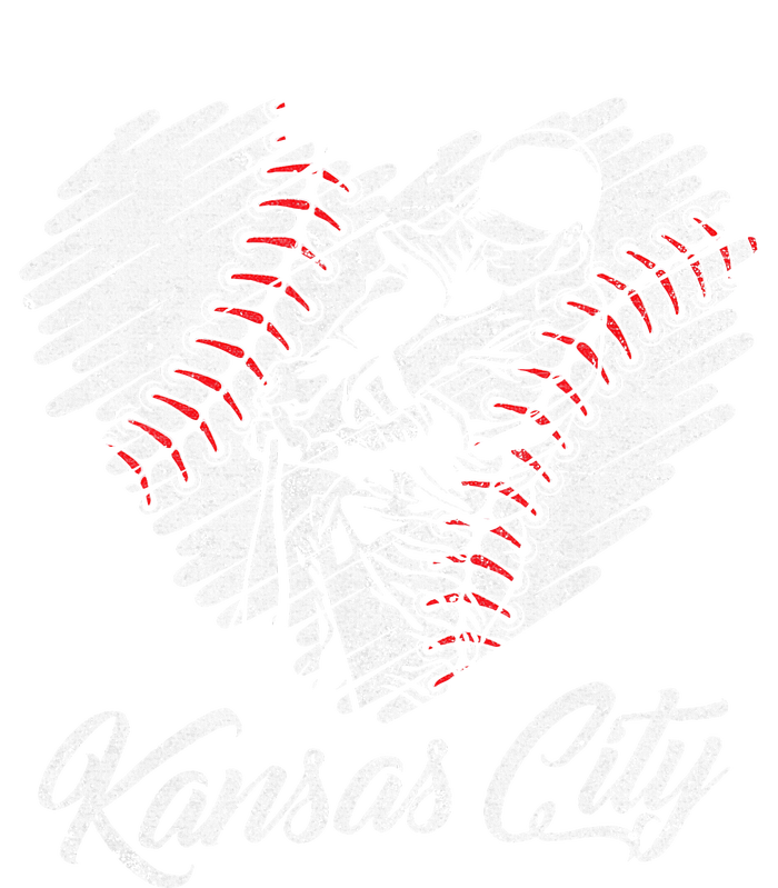 Kansas City Baseball Heart Distressed Drawstring Bag