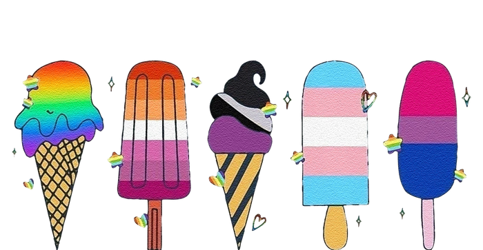 Funny Gay Ice Cream Pride Lgbt Gift Full-Length Apron With Pockets