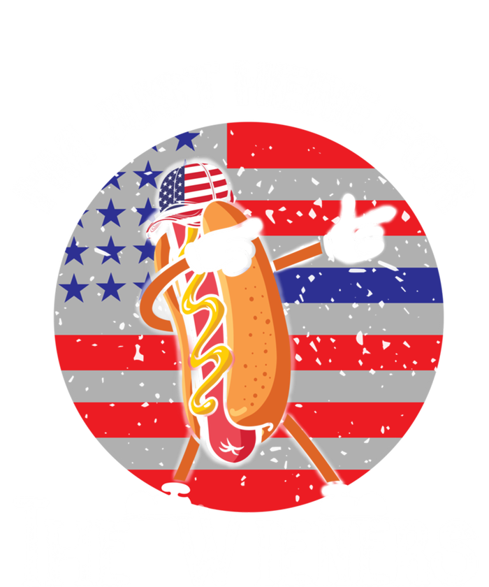 Hot Dog IM Just Here For The Wieners 4th Of July American Great Gift V-Neck T-Shirt