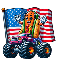 Funny Hotdog Monster Truck 4th Of July American Flag Gift Tall Long Sleeve T-Shirt