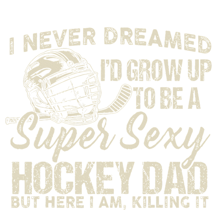 Retro Grow Up To Be A Super Sexy Hockey Dad Striped Beanie with Solid Band