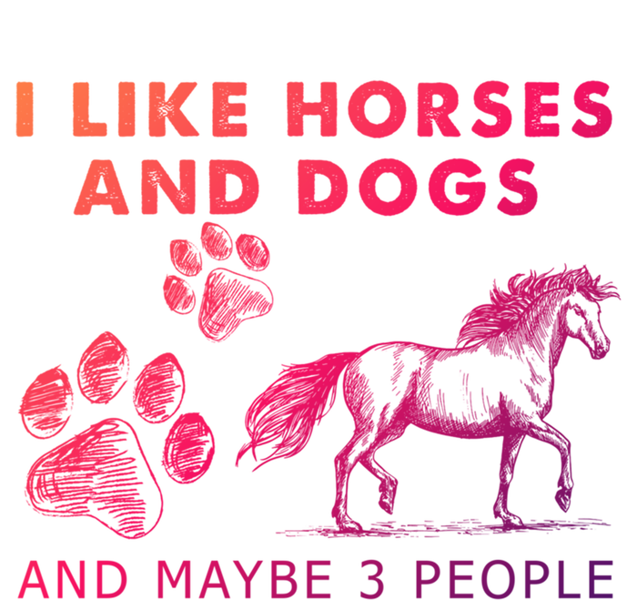 I Like Horses And Dogs And Maybe 3 People Gift Ladies Long Sleeve Shirt