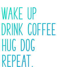 Wake Up Coffee Hug Dog Repeat Slogan Gift Striped Beanie with Solid Band