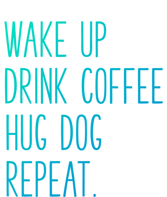 Wake Up Coffee Hug Dog Repeat Slogan Gift Striped Beanie with Solid Band