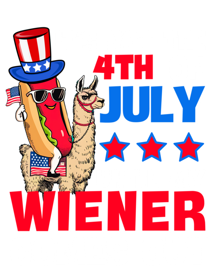 ItS Not 4th Of July Until My Wiener Comes Out Hotdog Llama Gift T-Shirt