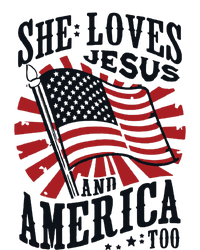 She Loves Jesus And America Too Crop Fleece Hoodie