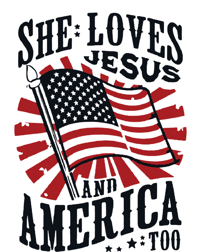 She Loves Jesus And America Too Crop Fleece Hoodie