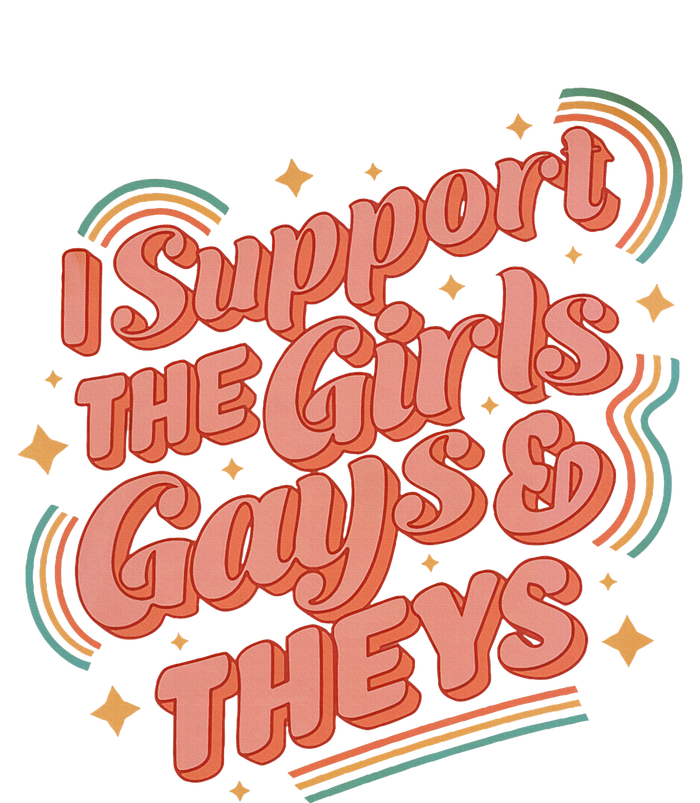 Retro I Support The Girl Gays And Theys Ally Pride Month Tie-Dye Long Sleeve Shirt