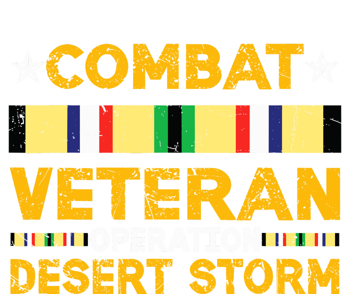 Combat Desert Storm Veteran Persian War Service Ribbon Yupoong Adult 5-Panel Trucker Hat