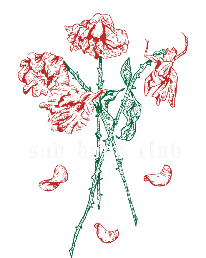 Sad Club Red Roses Aesthetic Soft Grunge Punk Goth T-Shirt