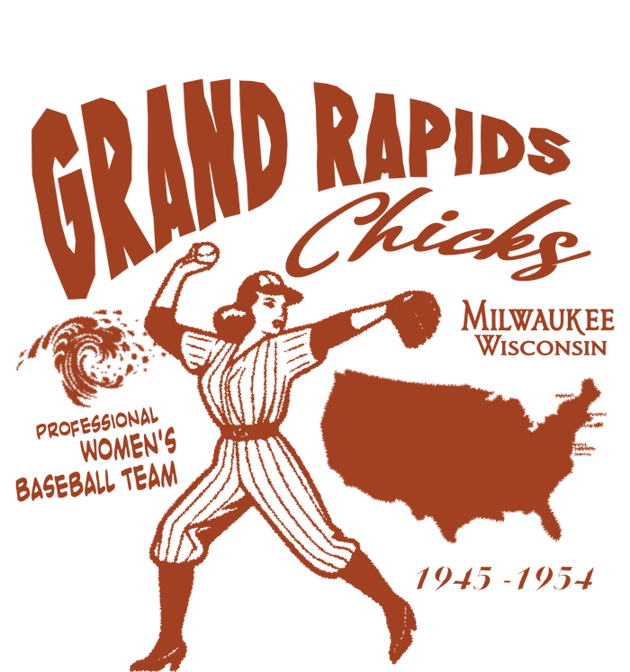 Grand Rapids Chicks Professional Women Baseball Team T-Shirt