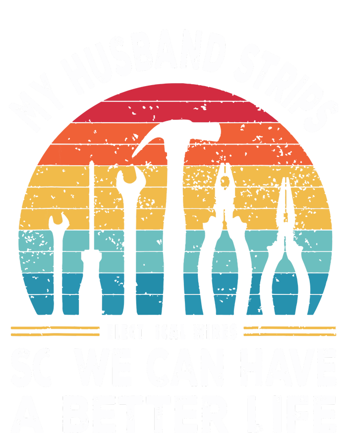 My Husband Strips Wires Lineman And Funny Electrician Premium T-Shirt