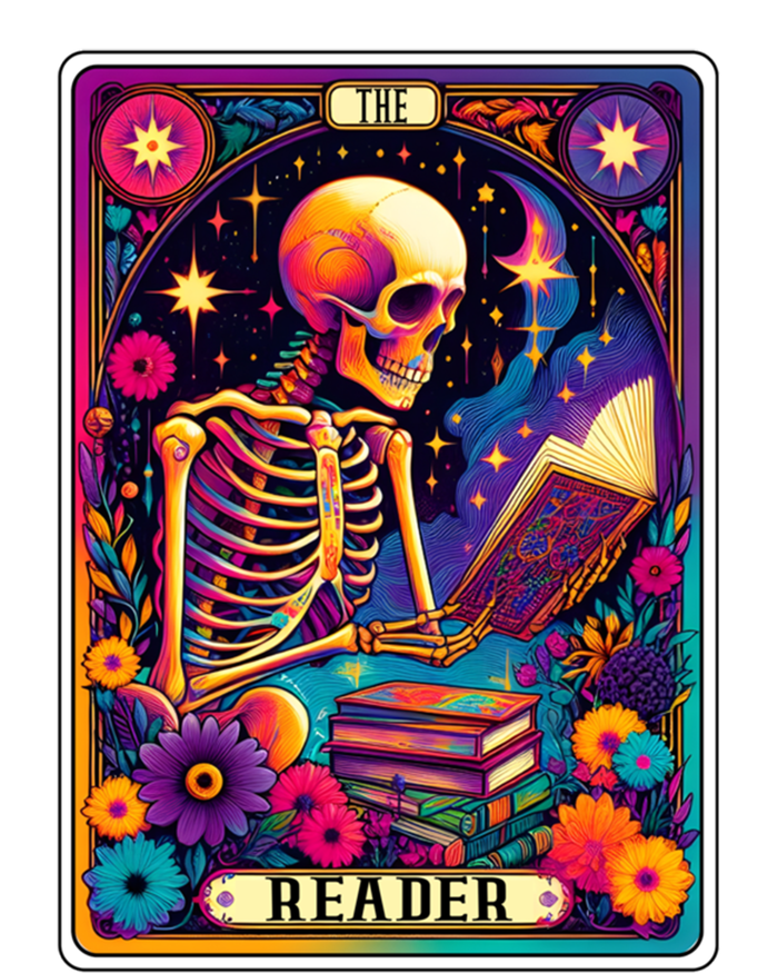 MotherS Day Teacher The Reader Tarot Card Skeleton Gift T-Shirt