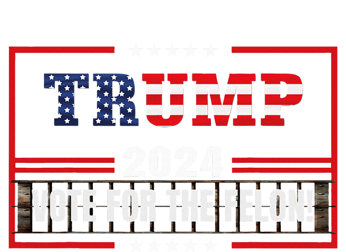 Funny Donald Trump Supporter 2024 Vote For The Felon Pom Pom 12in Knit Beanie