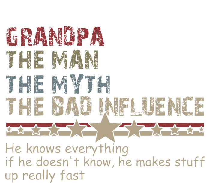 Grandpa The Man The Myth The Bad Influence Short Acrylic Beanie