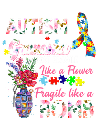 Autism Grandma Not Fragile Like A Flower Fragile Like A Bomb Gift Women's Long Sleeve Flannel Pajama Set 