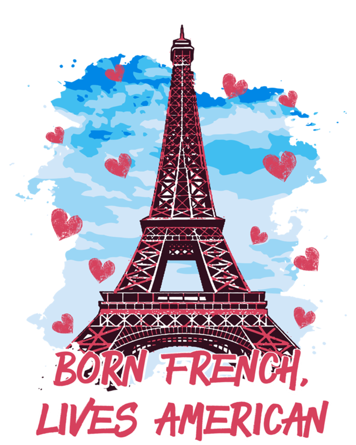 Born French Lives American Nationality Lifestyle Heritage Gift V-Neck T-Shirt