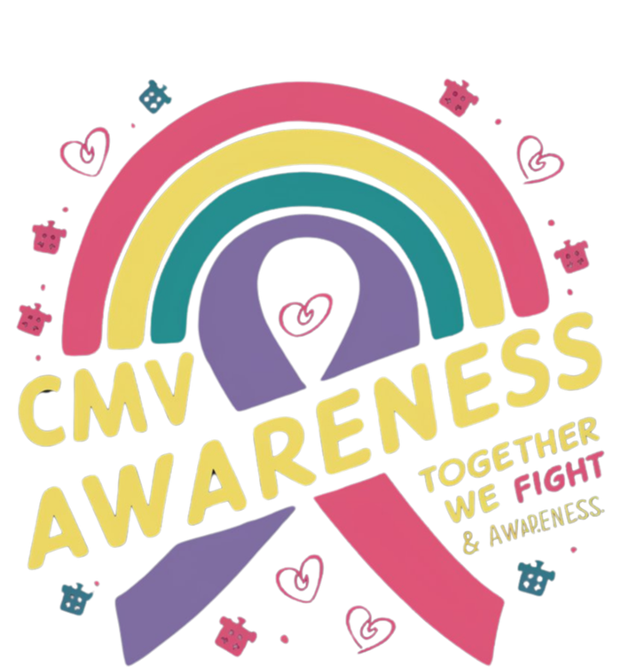 Cmv Awareness Month Ribbon Cmv Awareness Month Rainbow 2024 Gift Tall Long Sleeve T-Shirt