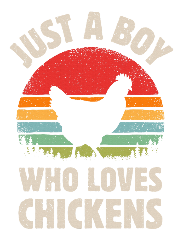 Chicken Just A Boy Who Loves Retro Farm Animal Farmer Sunset T-Shirt