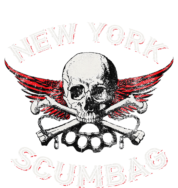 Funny New York Scumbag Vintage Distressed Biker Style Ladies Long Sleeve Shirt