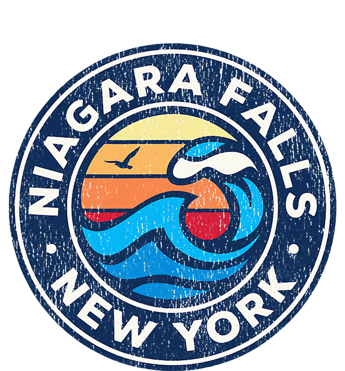 Niagara Falls New York Ny Vintage Nautical Waves Kids Long Sleeve Shirt