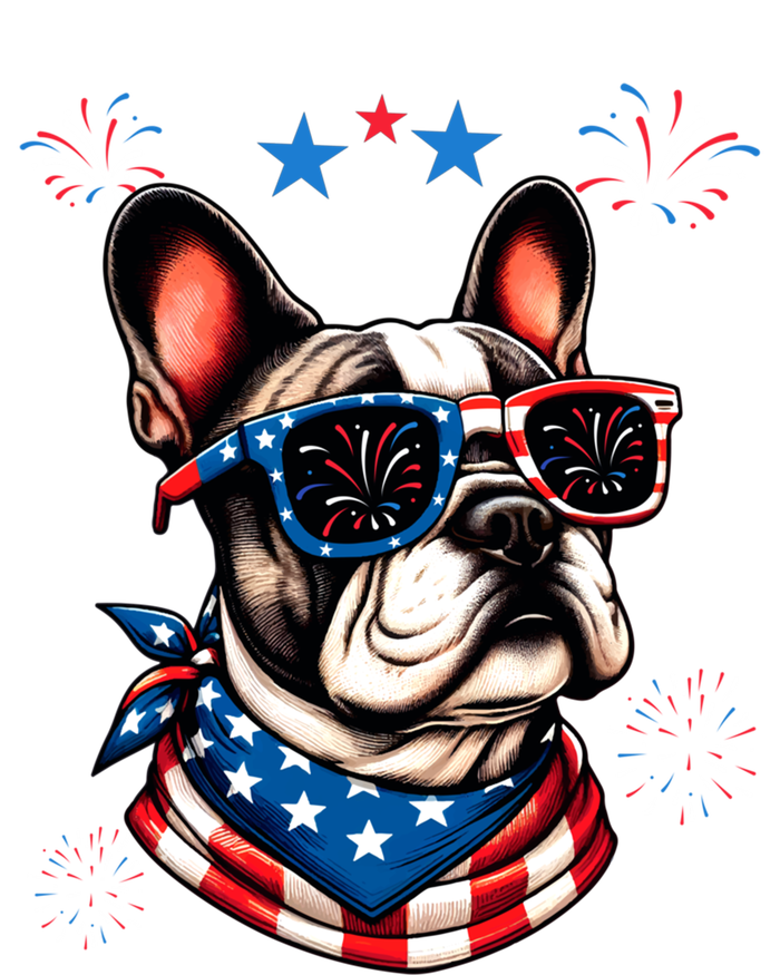 Funny American Flag French Bulldog Patriotic 4th Of July Gift Coaster