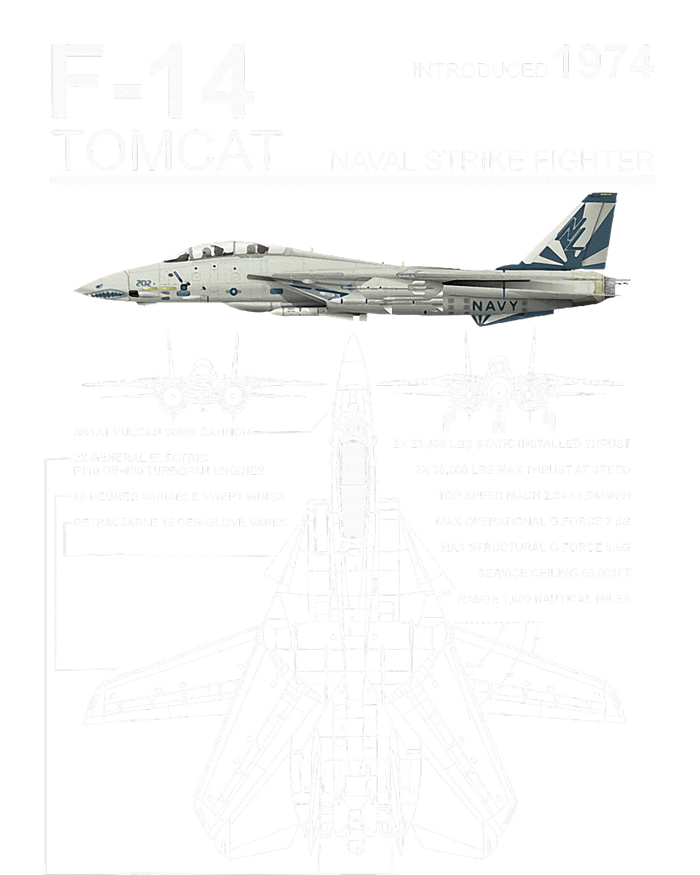 F14 Tomcat Fighter Jet Diagram T-Shirt