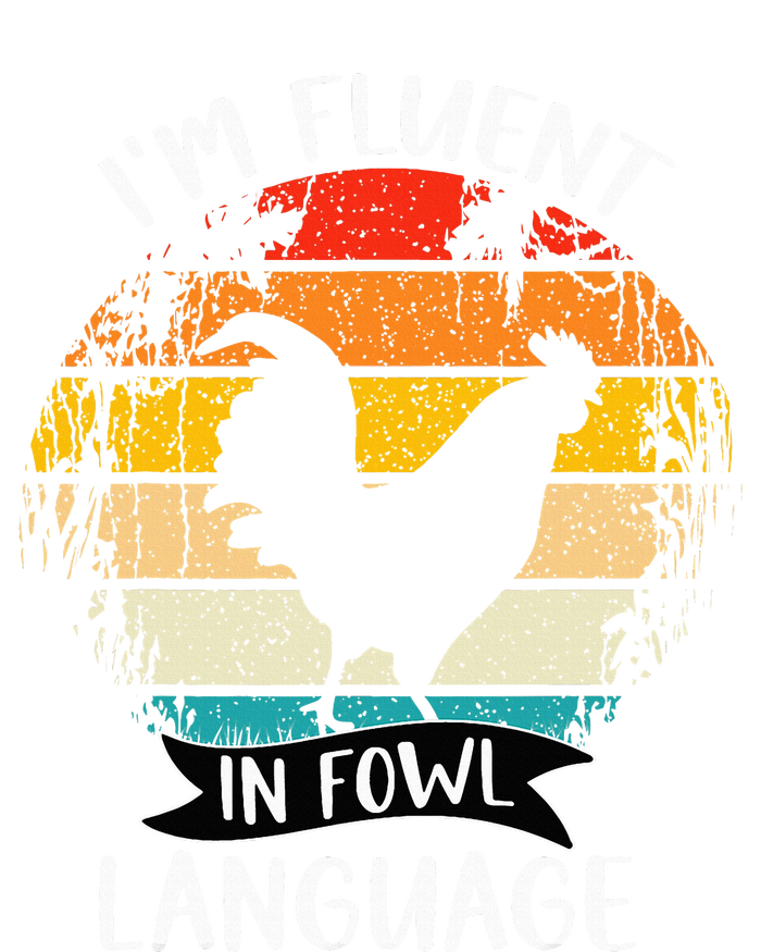 Funny Chicken Retro I’M Fluent In Fowl Language Pom Pom 12in Knit Beanie